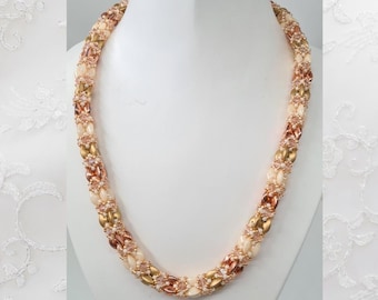 Beading tutorial "Carambola Necklace" 2 hole Mobyduo,crystal bead, Seed Beads.PDF Tutorial