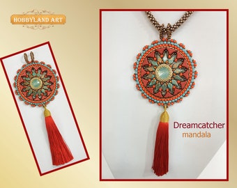 Beading tutorial " Marganit Mandala" 2 hole Helios beads,Kite beads ,Rivoli ,Tassel  ,Delica beads, Seed Beads,ring.PDF Tutorial