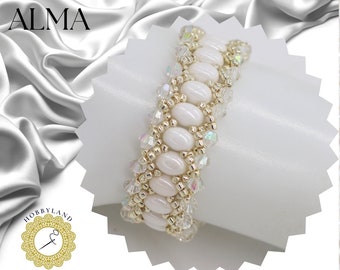 Alma bracelet-Beading tutorial-samos bead par puca,crystal bead ,Seed bead- Beaded bracelet Tutorial PDF-hobbyland