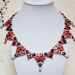 Collier Ayelet-tutoriel de perles-perle cachemire,perle GINKO,perle Stormduo,feu-polonais,perle de rocaille,goutte-tutoriel de collier de perles PDF-hobbyland