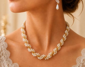 Collar y pendientes de perlas de encaje - Espiral Beasley - Tutorial de abalorios - Cuentas de semillas, cuentas de perlas - Checo - Tutorial de patrón de abalorios en PDF - Hobbyland
