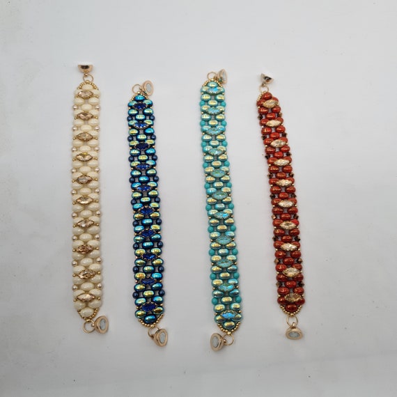 Kit & Tutoriel Bracelet brillant Perle de graines, Samos Puca, perle de  perle, Navette de cristal Motif de perlage Tutoriel PDF-hobbyland -   France