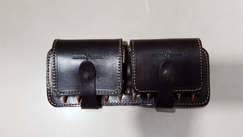Handmade Cartridge pouch,Cartridge pouch,real leather,hunting,hunting accessory,Dark Brown Cartridge pouch,Handmade hunting Cartridge pouch
