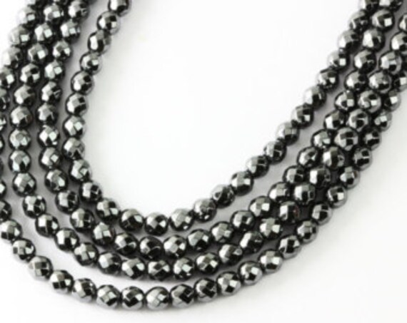 Hematite Beads Charcoal Hematite Beads 1/4 Strand 4 Inches | Etsy