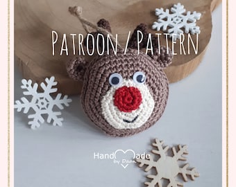 Crochet Pattern Rudolph Christmas Ornament - Crochet Pattern Rudolph Christmas ornament