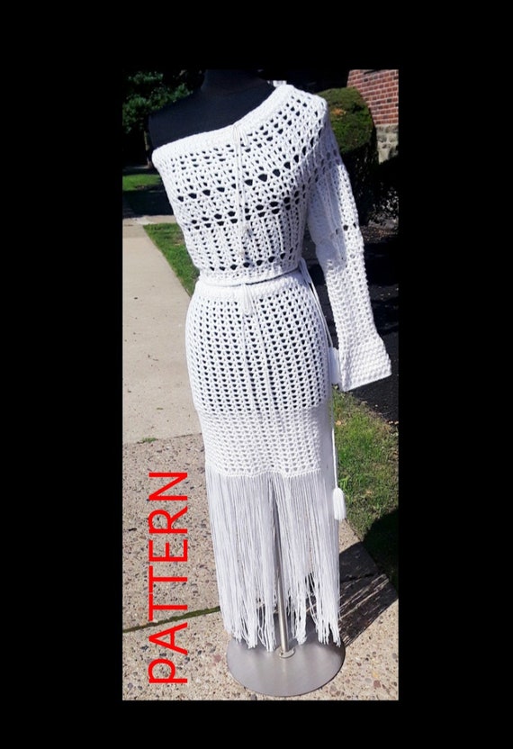 Crochet Pattern | Asymmetrical Crop Top & Fringe Skirt | PDF Download