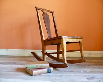 Antique sewing nursing rocker low armless wooden Victorian | Etsy
