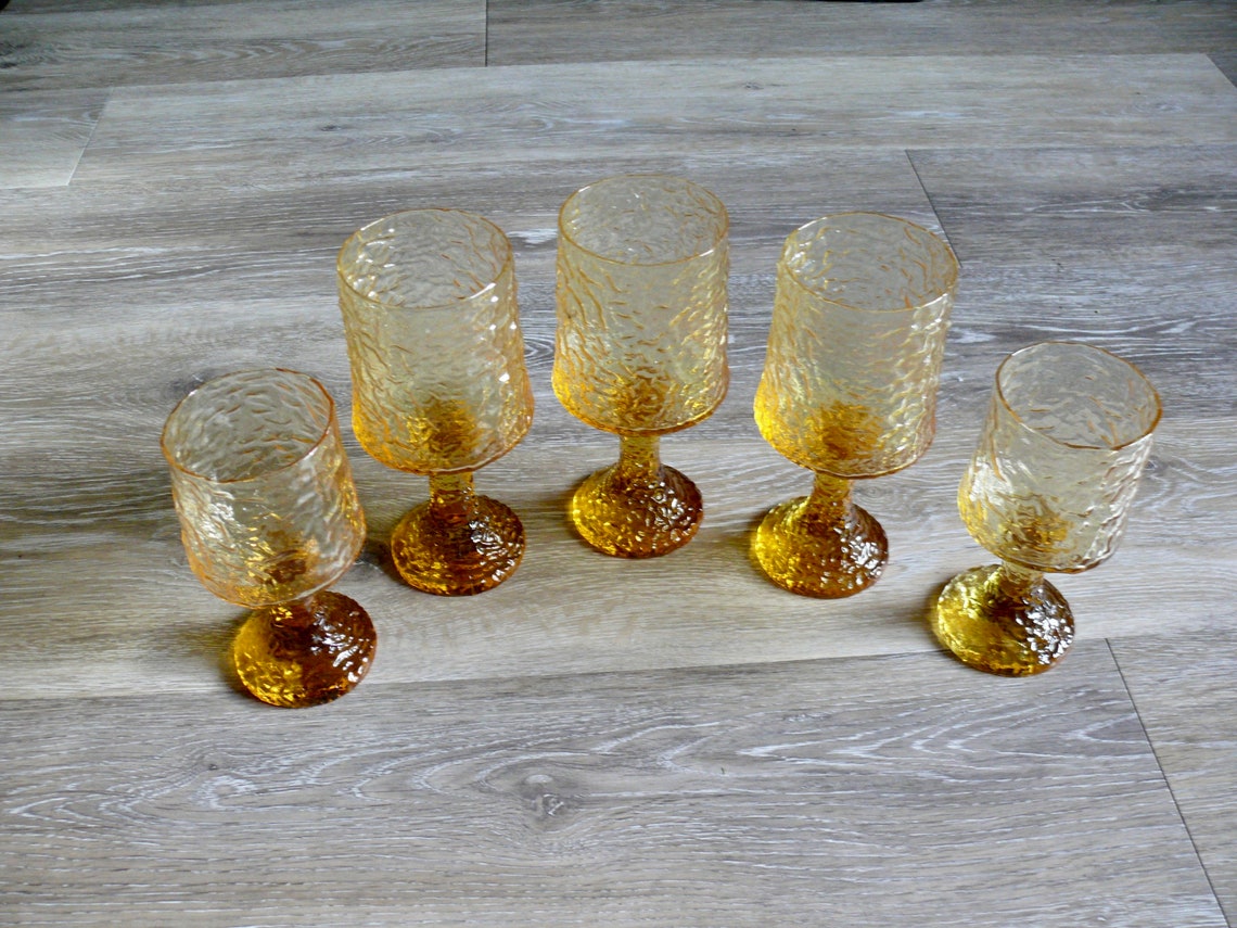 5 Lenox Crystal Impromptu Yellow Stemware Cocktail Glasses Etsy
