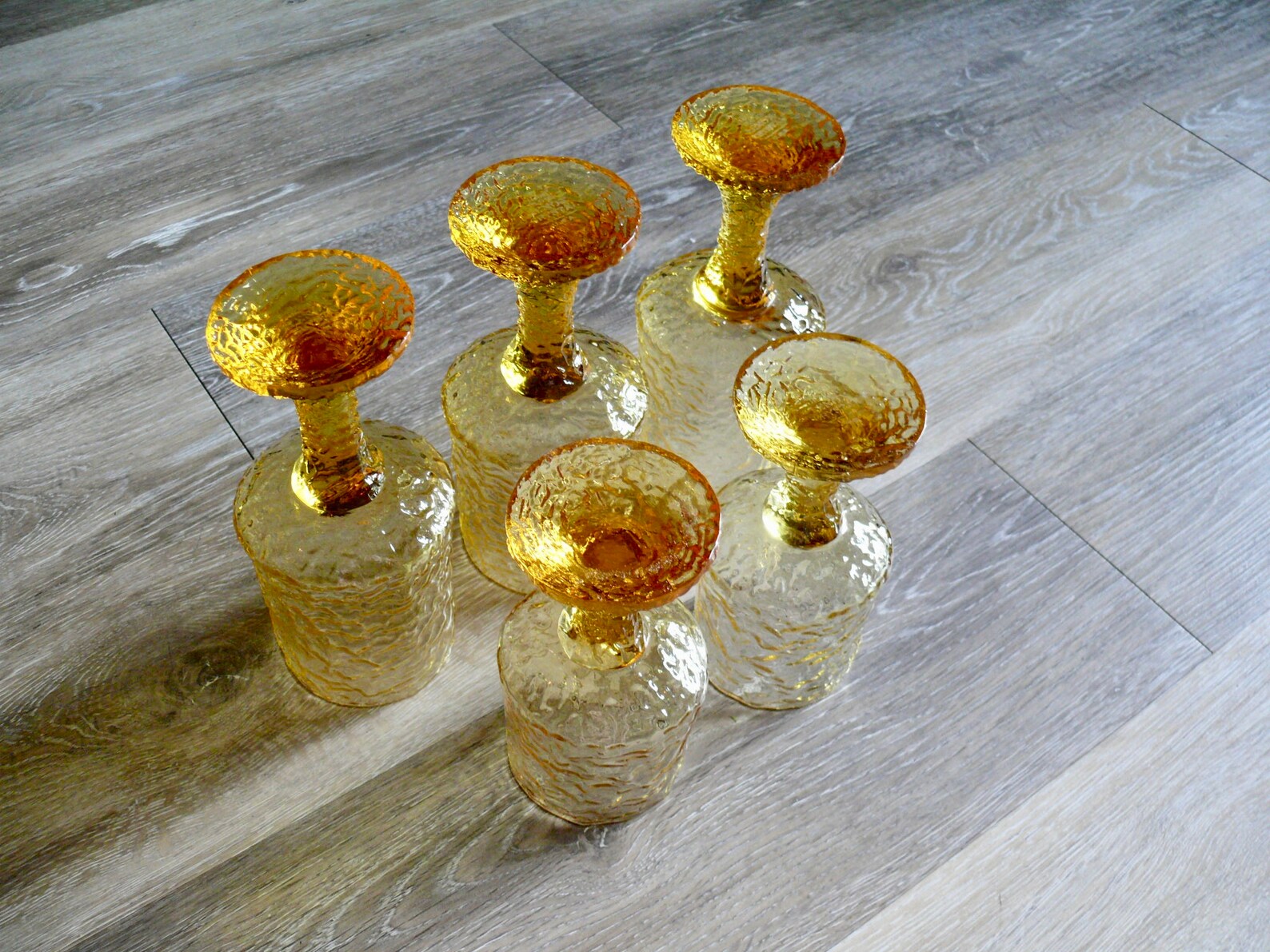5 Lenox Crystal Impromptu Yellow Stemware Cocktail Glasses Etsy