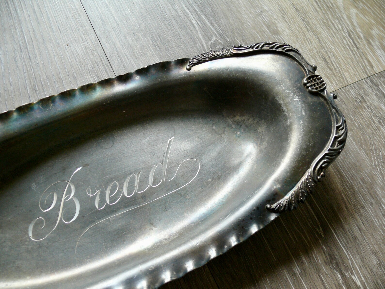 Vintage Silver Bread Tray With BREAD Engraving Old Beacon Etsy