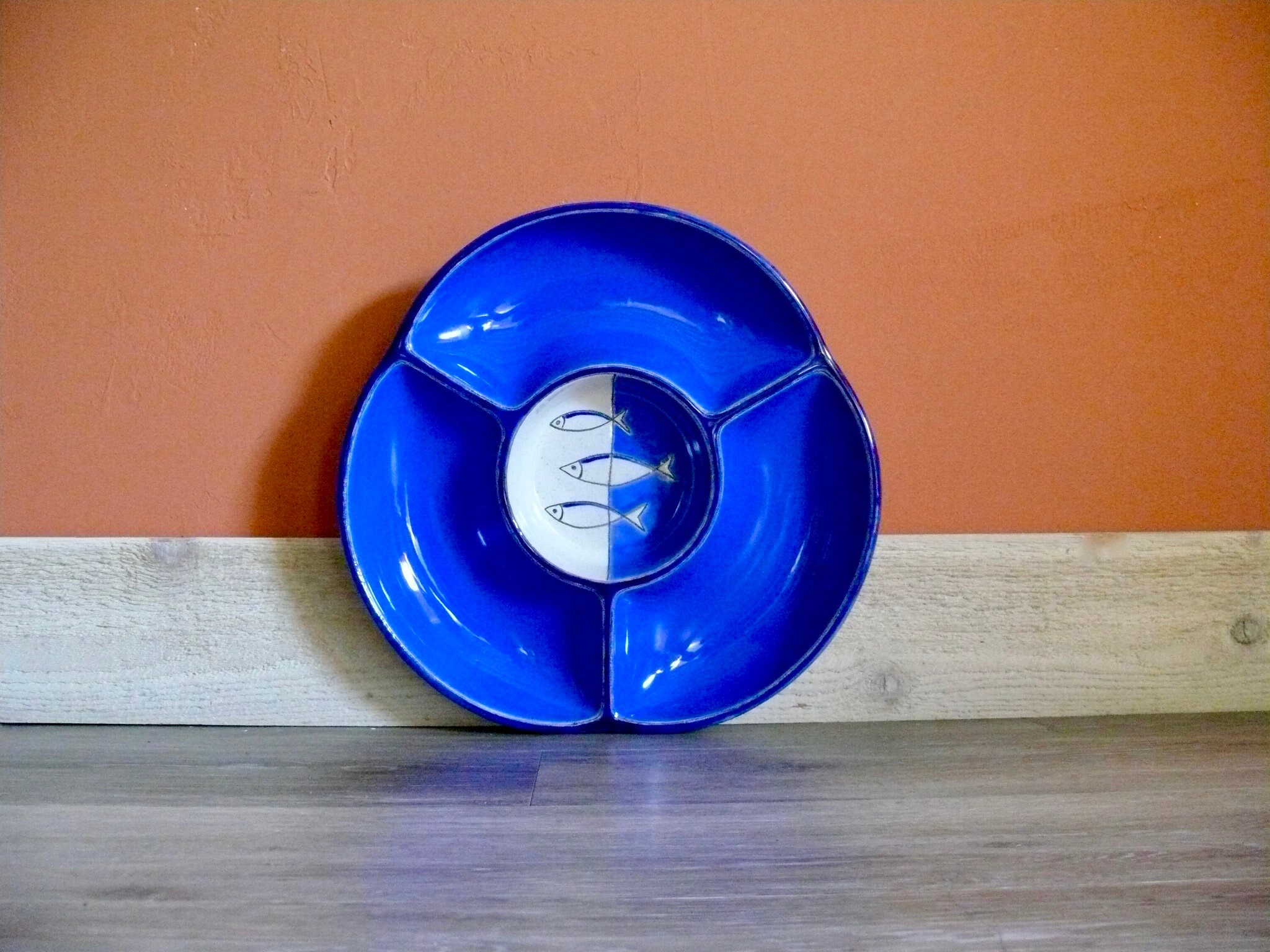 Artesa Ecuador Pescado Azul Porción Dividida, Vintage Eduardo Vega