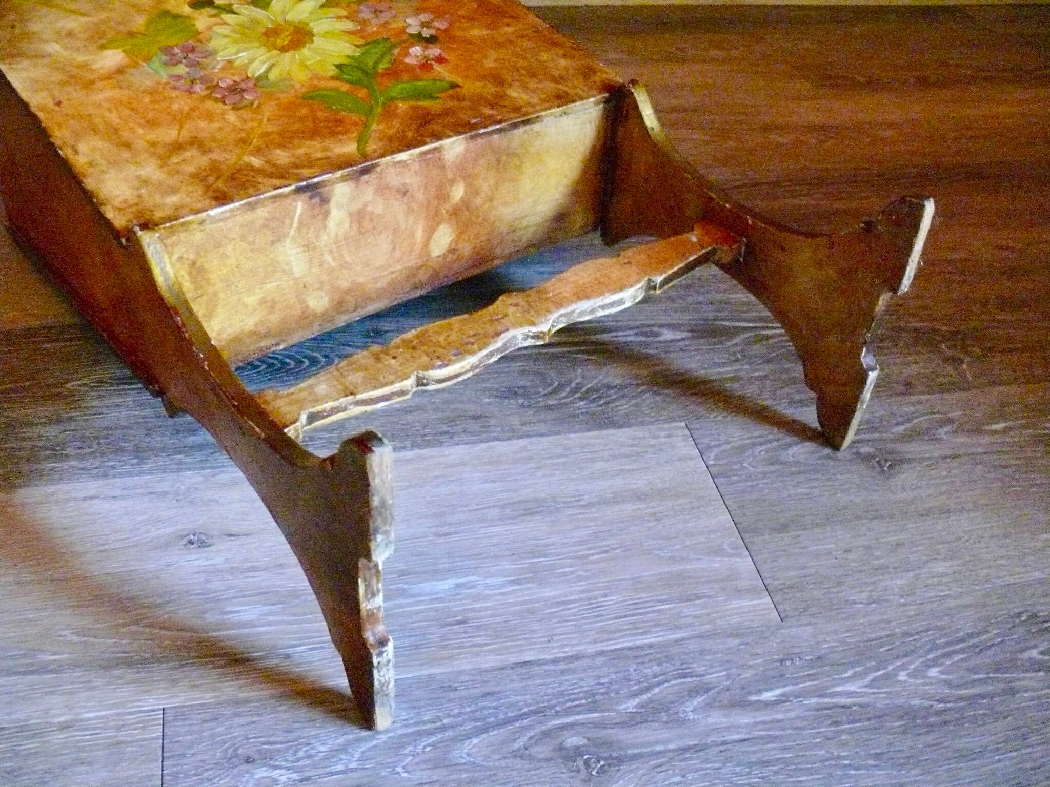 Tole pintado flor madera revista rack Vintage rústico 22 | Etsy