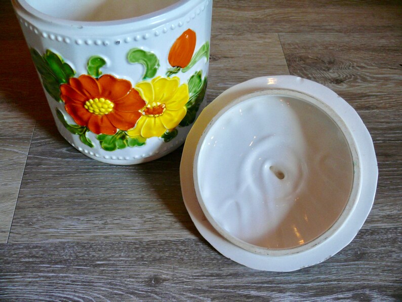 Ceramic Poppy Cookie Jar Canister Stash Jar Made in Japan Etsy