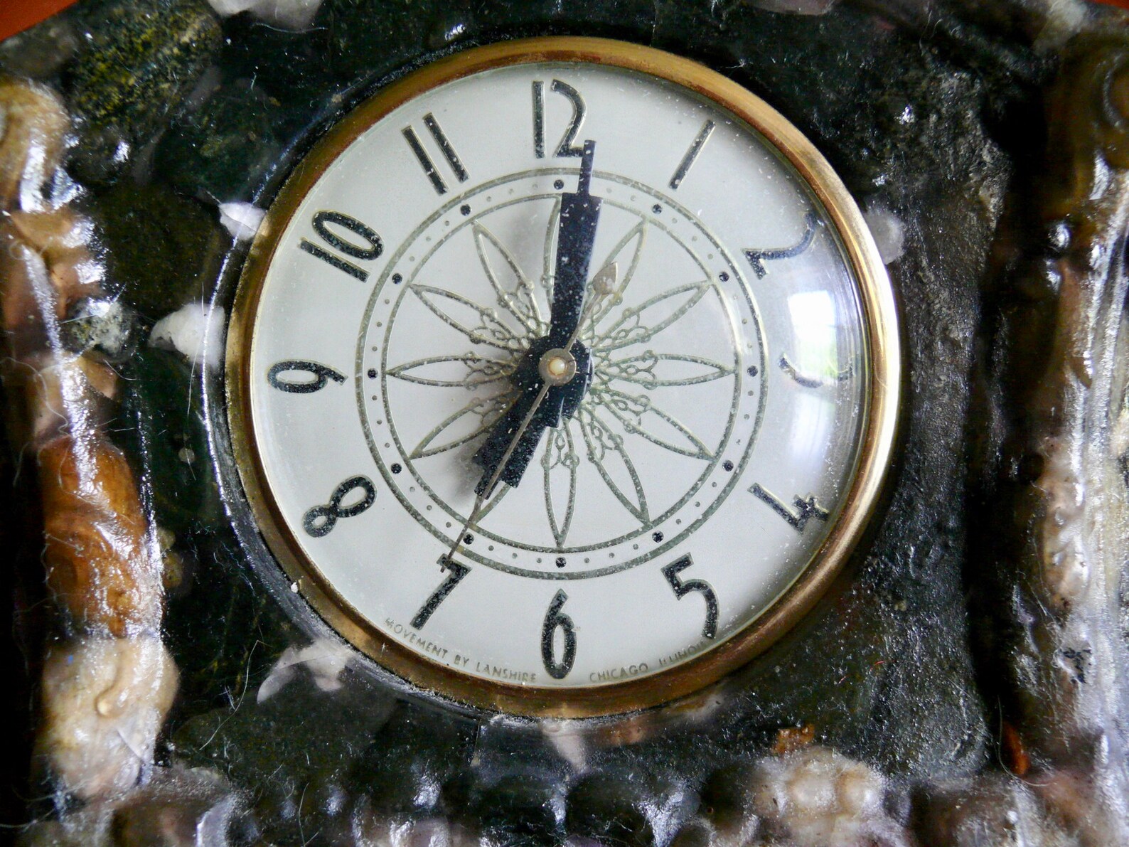Vintage Lanshire River Rock Vomit Clock 1950s Molded Acrylic Etsy