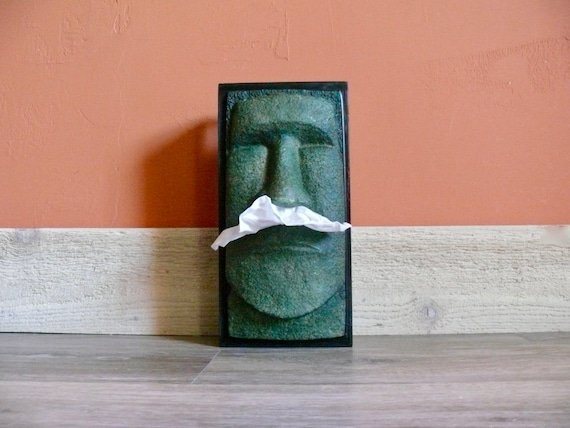 Tiki head tissue box on sale cover