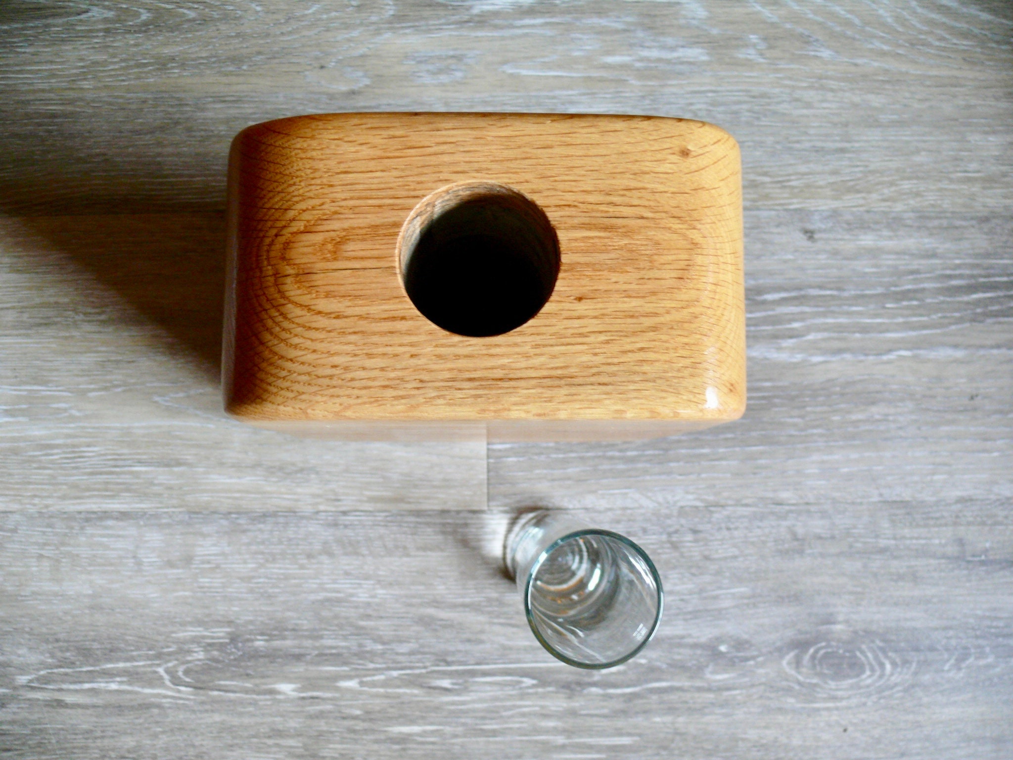 Large Contemporary Wood Vase Square Stacked Wood Twig Vase Etsy