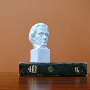 White Ceramic Beethoven Bust, Music Composer Ludwig van Beethoven Statue,  Vintage Classical Music Room Piano Decor