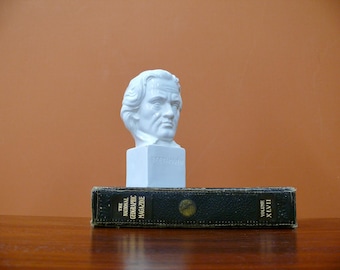 Beethoven Bust White Ceramic Statue, Vintage Ludwig van Beethoven Composer Classical Music Decor