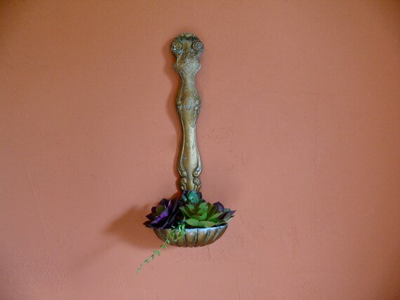 Large 27 Decorative Clam Shell Ladle Wall Hanging Gold Etsy