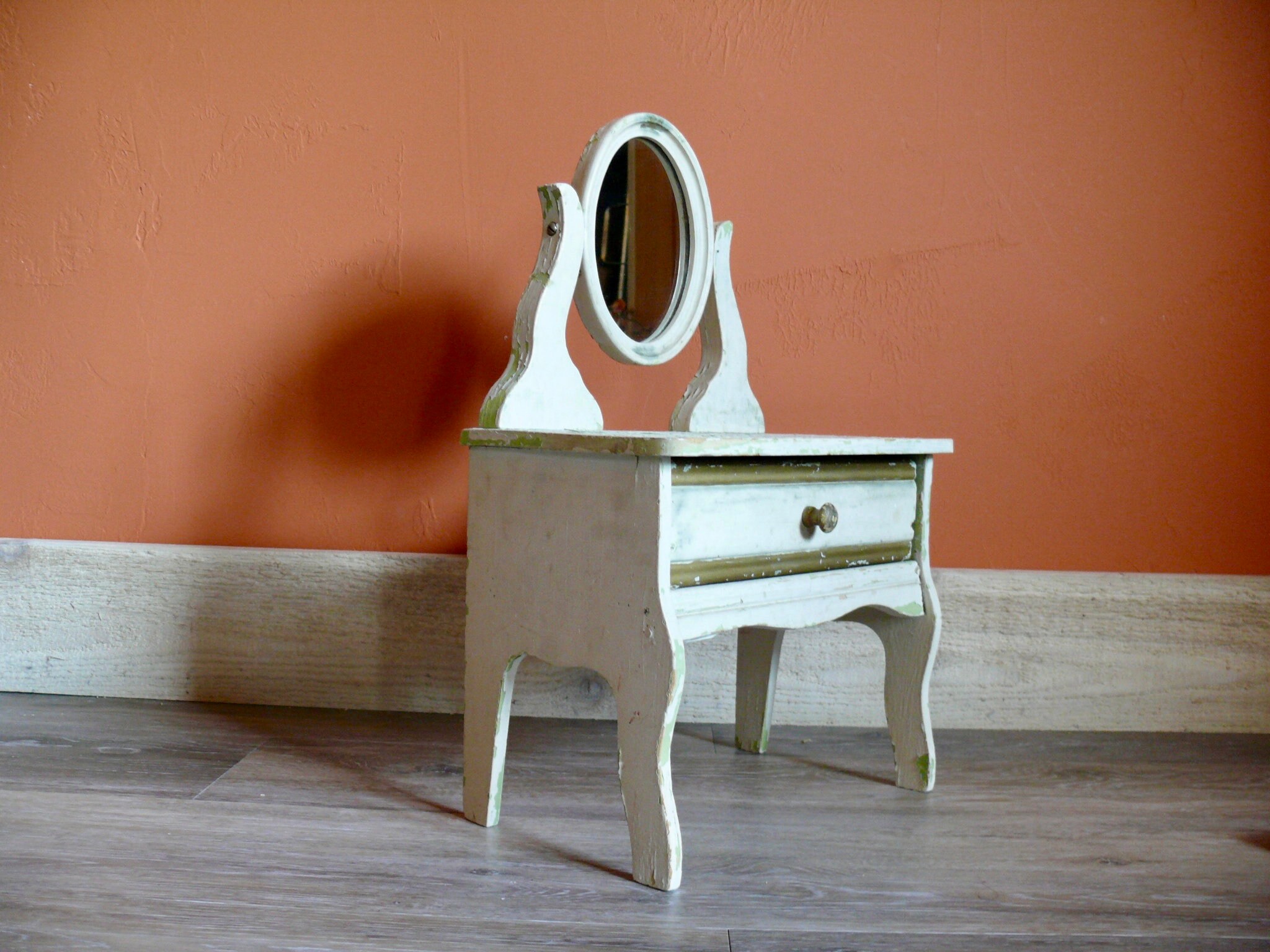 Old Wood Childs Doll Vanity Dresser Distressed Handmade Wood Etsy