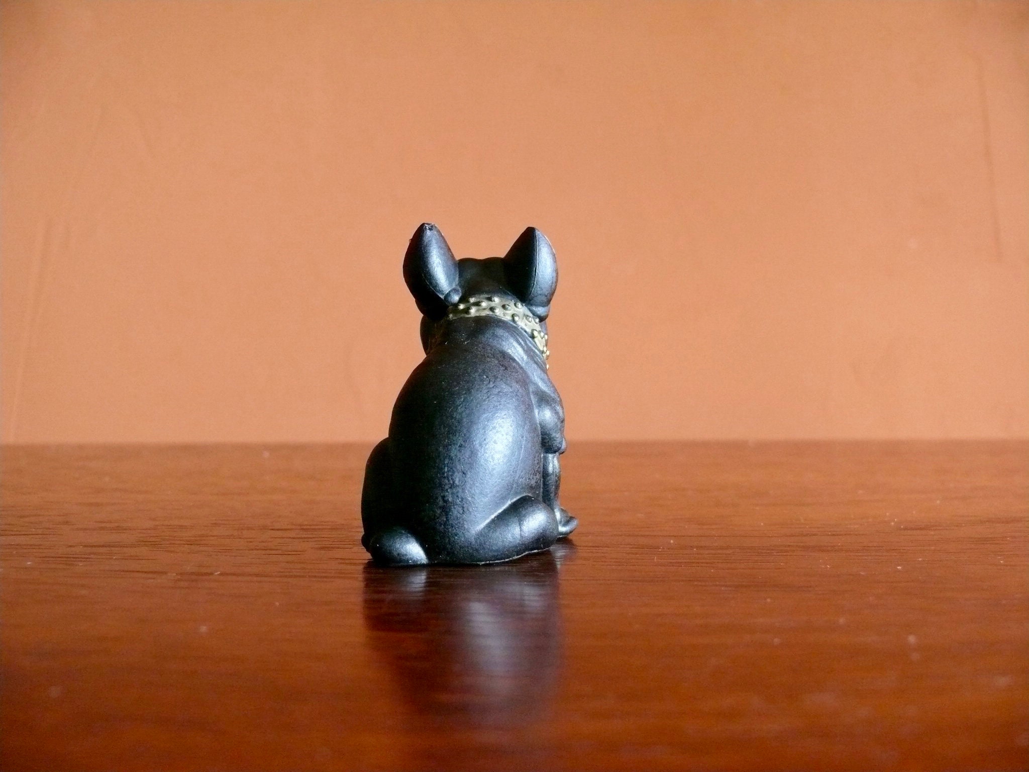 Vintage Westmoreland French Bulldog Figurine, Matte Black