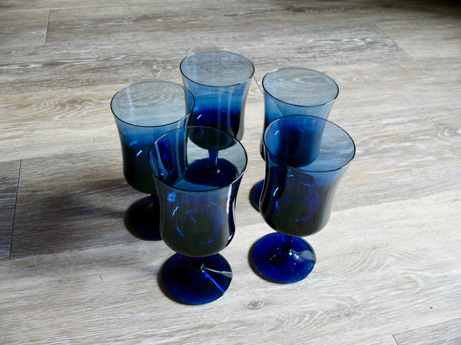 5 Denby Arabesque Blue Juice Wine Glasses Contemporary Bo Etsy.de