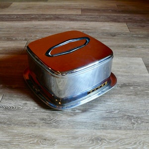 Vintage Lincoln Beautyware Cake Carrier, Stainless Steel Dessert