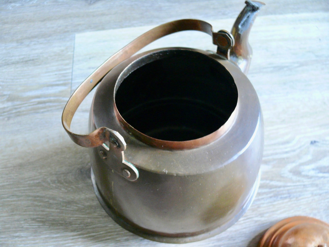 Vintage hervidor de cobre sueco con pico de cuello de cisne | Etsy