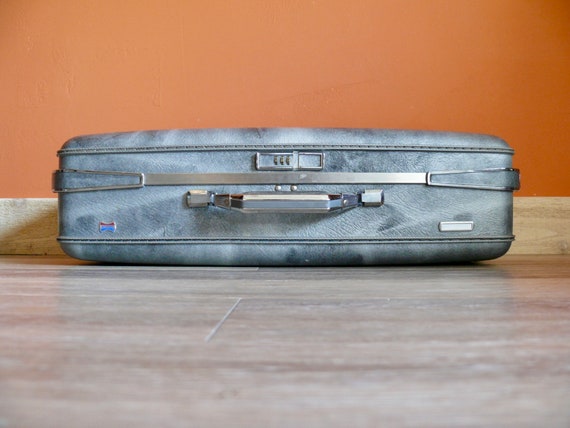 American Tourister Marbled Blue Gray Suitcase, Re… - image 3