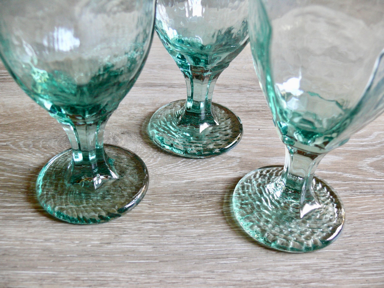 3 Libbey Chivalry Green Water Goblets Vintage 12oz Libbey Etsy
