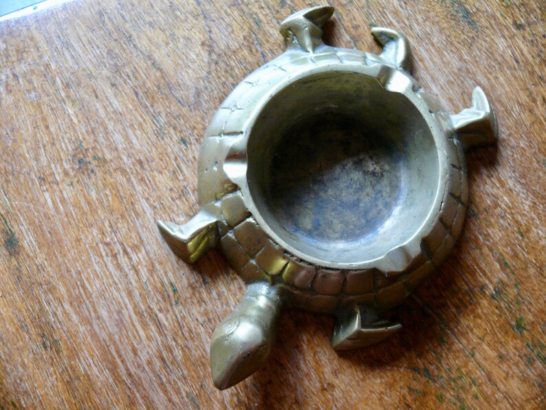 Brass Turtle Shaped Ashtray Vintage Turtle Totem Trinket | Etsy