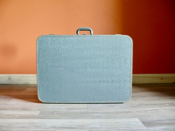 1950s Emerald Brand 28" Gray Hard Sided Suitcase … - image 2