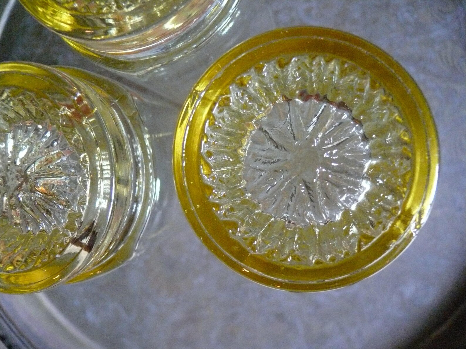 3 Retro Lemon Yellow Glass Highball Cocktail Glasses Cornered Etsy