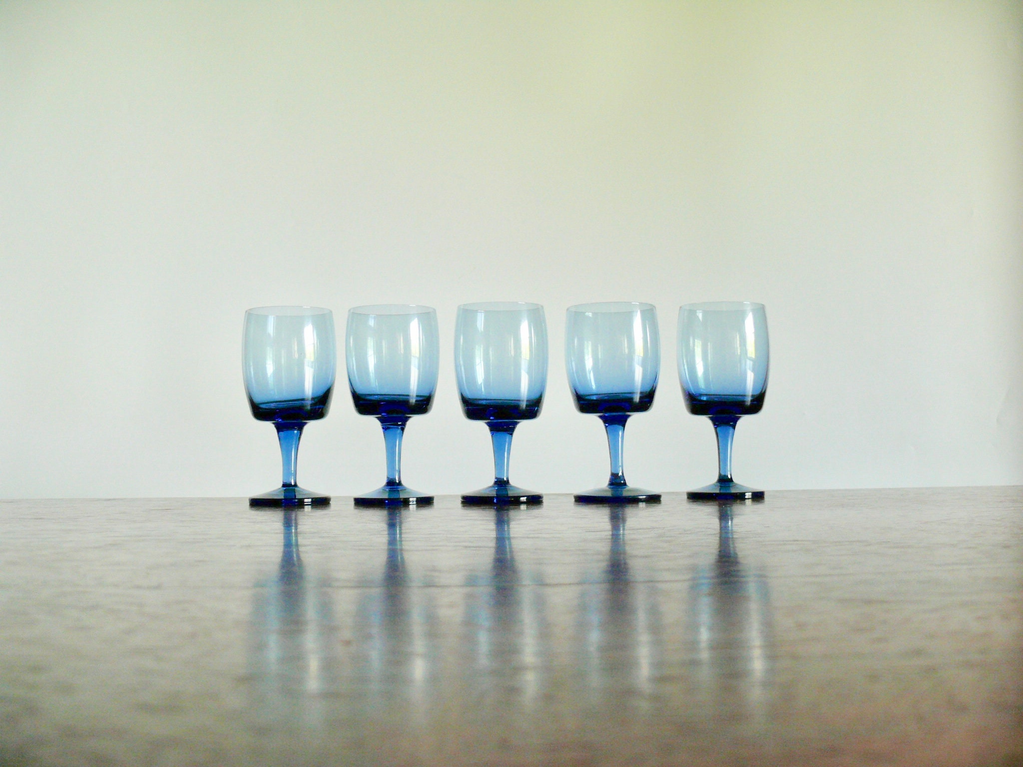 5 Gorham Accent Navy Blue Wine Glasses 70s Contemporary Deep Etsy UK