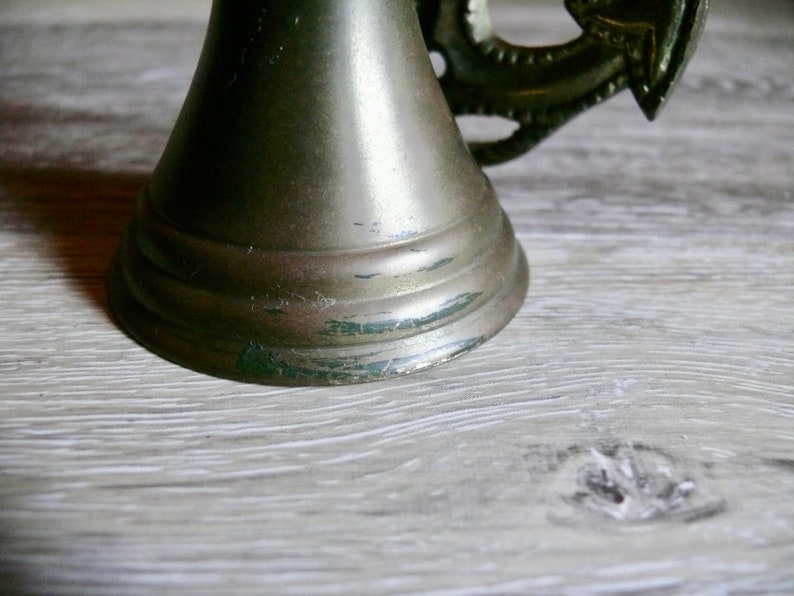 Weathered Brass Wall Mount Front Porch Nautical Bell Small Brass Ships Anchor Bell Vintage Ship Boat Nautical Office Home Decor