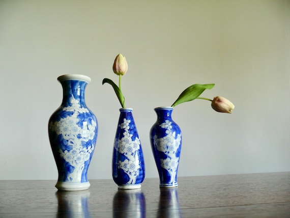 Assorted Vintage Blue Ceramic Vases Assorted Vintage Blue Ceramic Vases