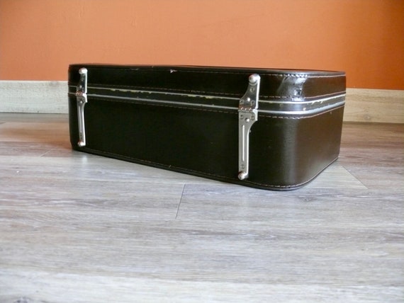 1970s Brown Featherlite Sears Suitcase with Key, … - image 9