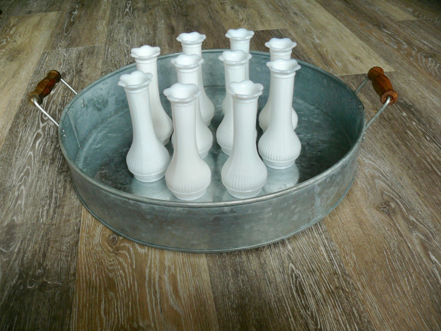 12 Matching Milk Glass Bud Vases with Petal Tops Instant Etsy