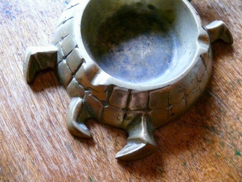 Brass Turtle Shaped Ashtray Vintage Turtle Totem Trinket | Etsy