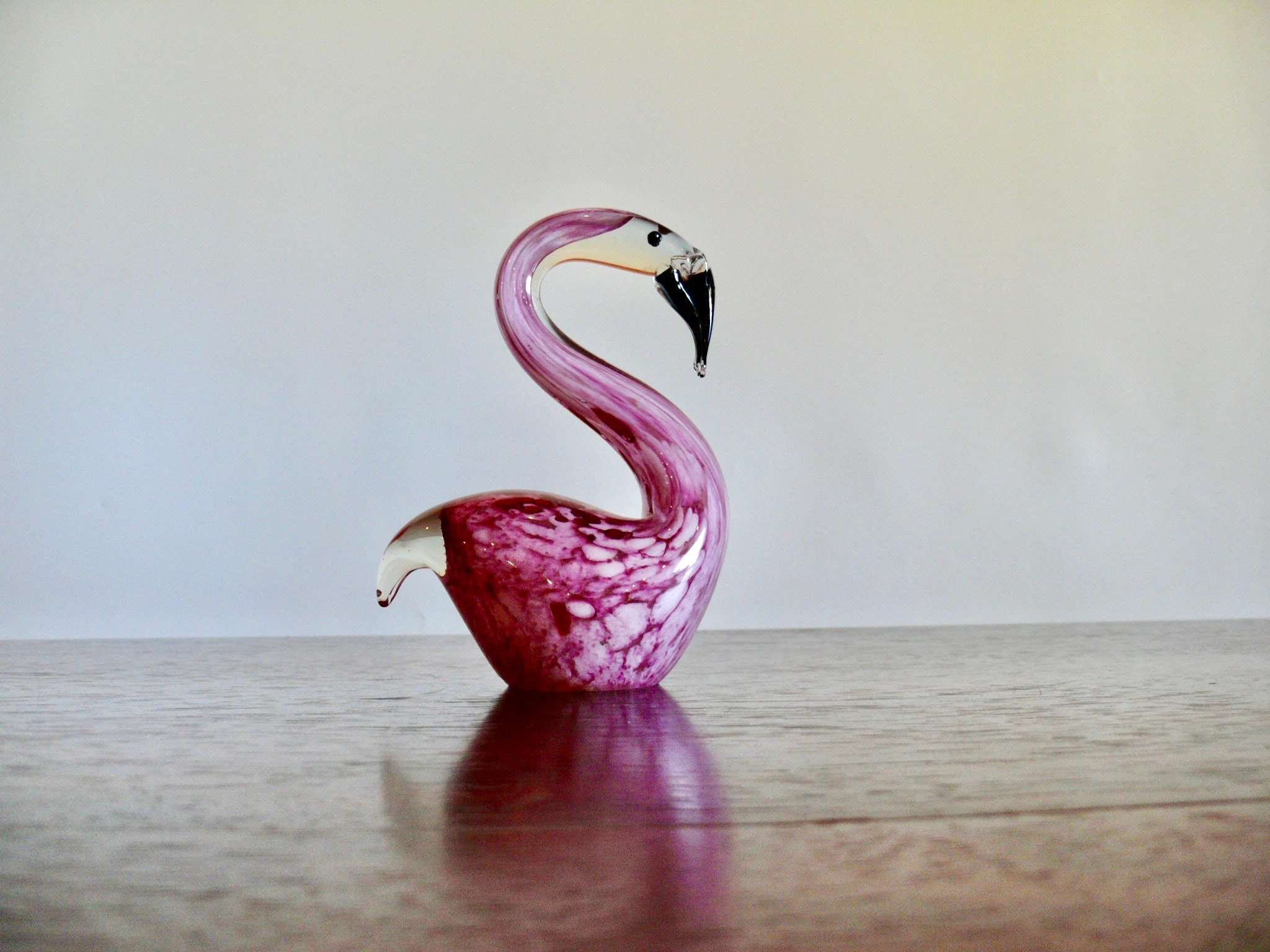 draagbaar Onderhoudbaar commentator Pink Art Glass Flamingo Figurine Vintage 6 Pink and - Etsy