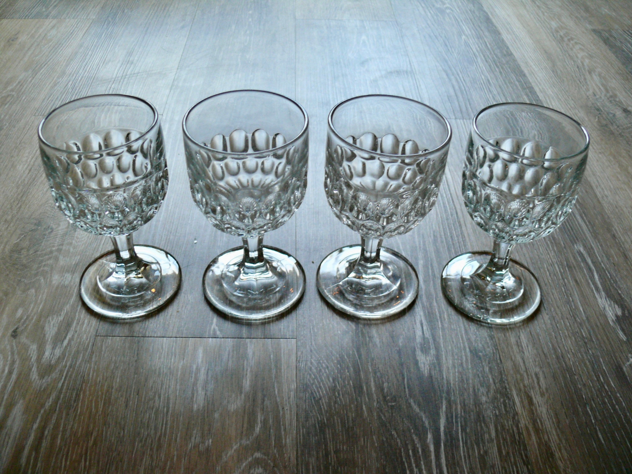 french aqua stemmed water glasses (4) – Rare Form
