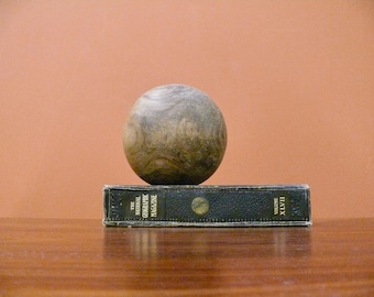 Hand Turned Solid Wood Sphere, Six Inch Organic Modern Orb Decor