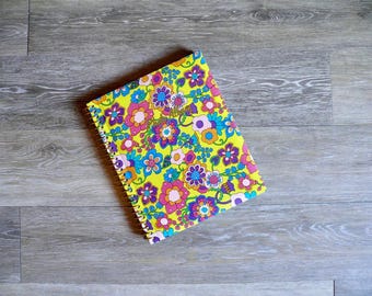 Vintage Flower Power Magnetic Photograph Album, 1970s Psychedelic Scrapbook Made in Japan