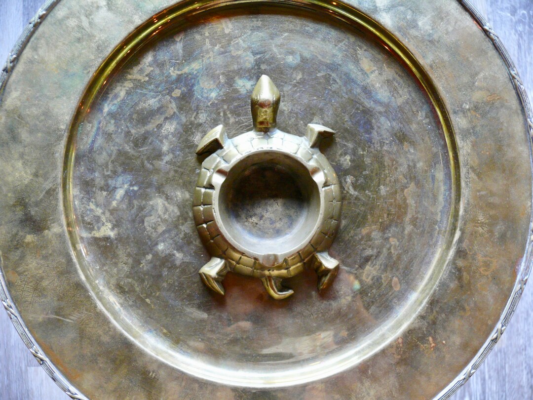 Brass Turtle Shaped Ashtray Vintage Turtle Totem Trinket - Etsy