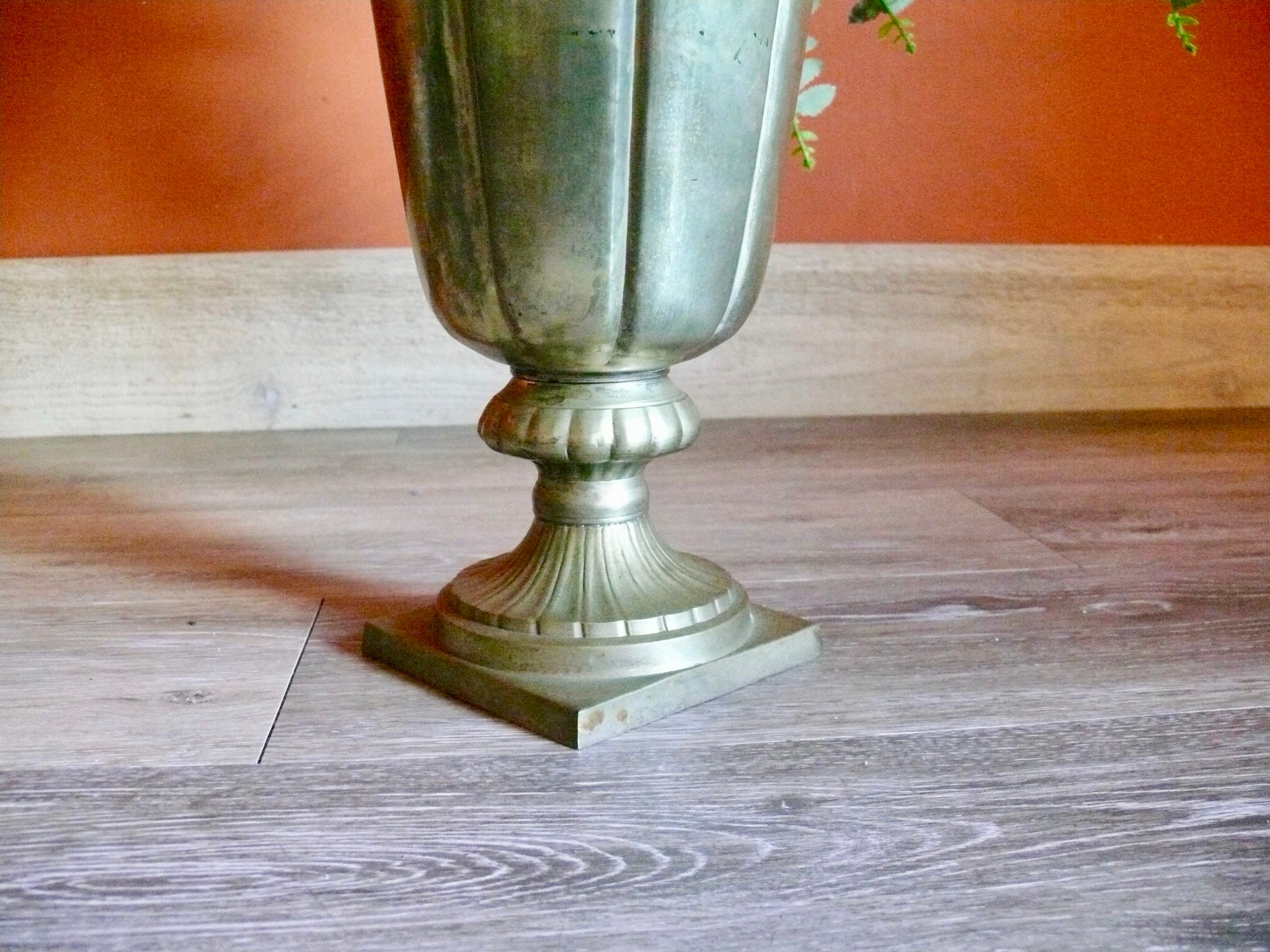 Tall Brass 17 Trumpet Vase Vintage Memorial Urn Vase Etsy