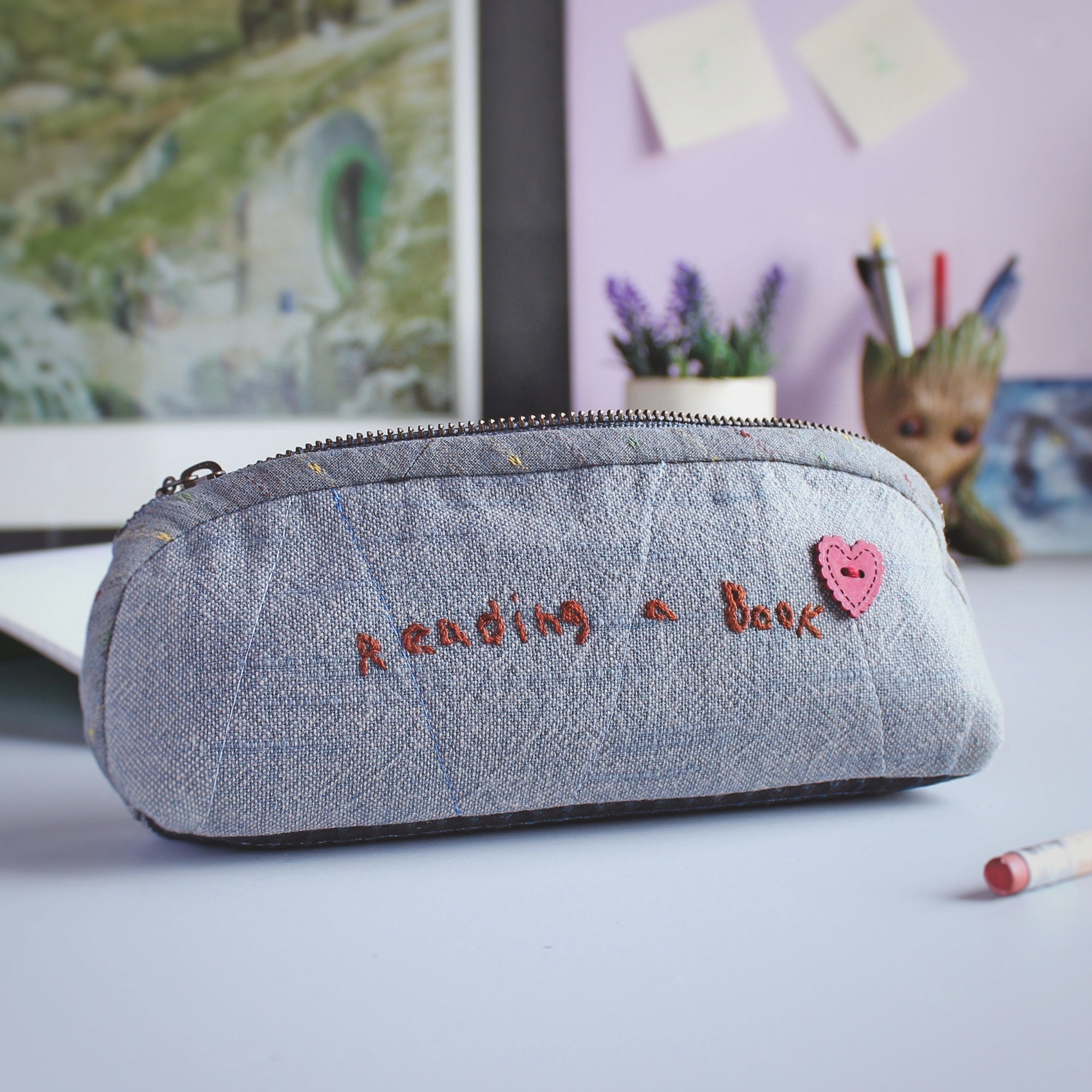 Patchwork Pencil Case para Volver a la escuela Etsy España