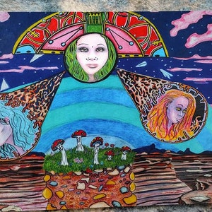 Impressions d&#39;art originales MUNAY//impressions d&#39;art//11 x 17 pouces//prix par impression//crayons prisme moyen originaux sharpie et encre//fantasy/science-fiction
