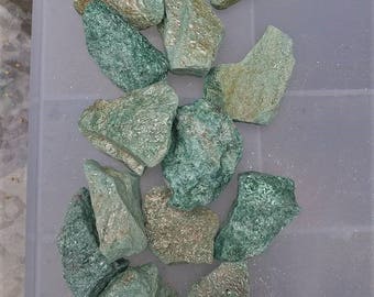 raw fuchsite// price per stone// 1 in- 1 1/2 in// mica// shiny stones//green stones//health stone