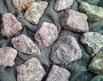 pretty 1 1/2 in- 2 inch lilac raw lepidolite stone//price per stone//lithium rock//purple rocks//crystals//mica