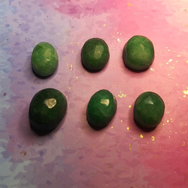 polished emerald rose faceted cabs//India emeralds//emerald cabs//9-12mm//price per piece